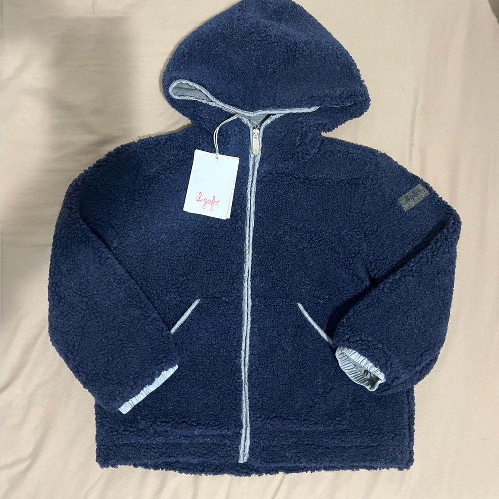 IL GUFO NAVY TEDDY COAT FOR KIDS